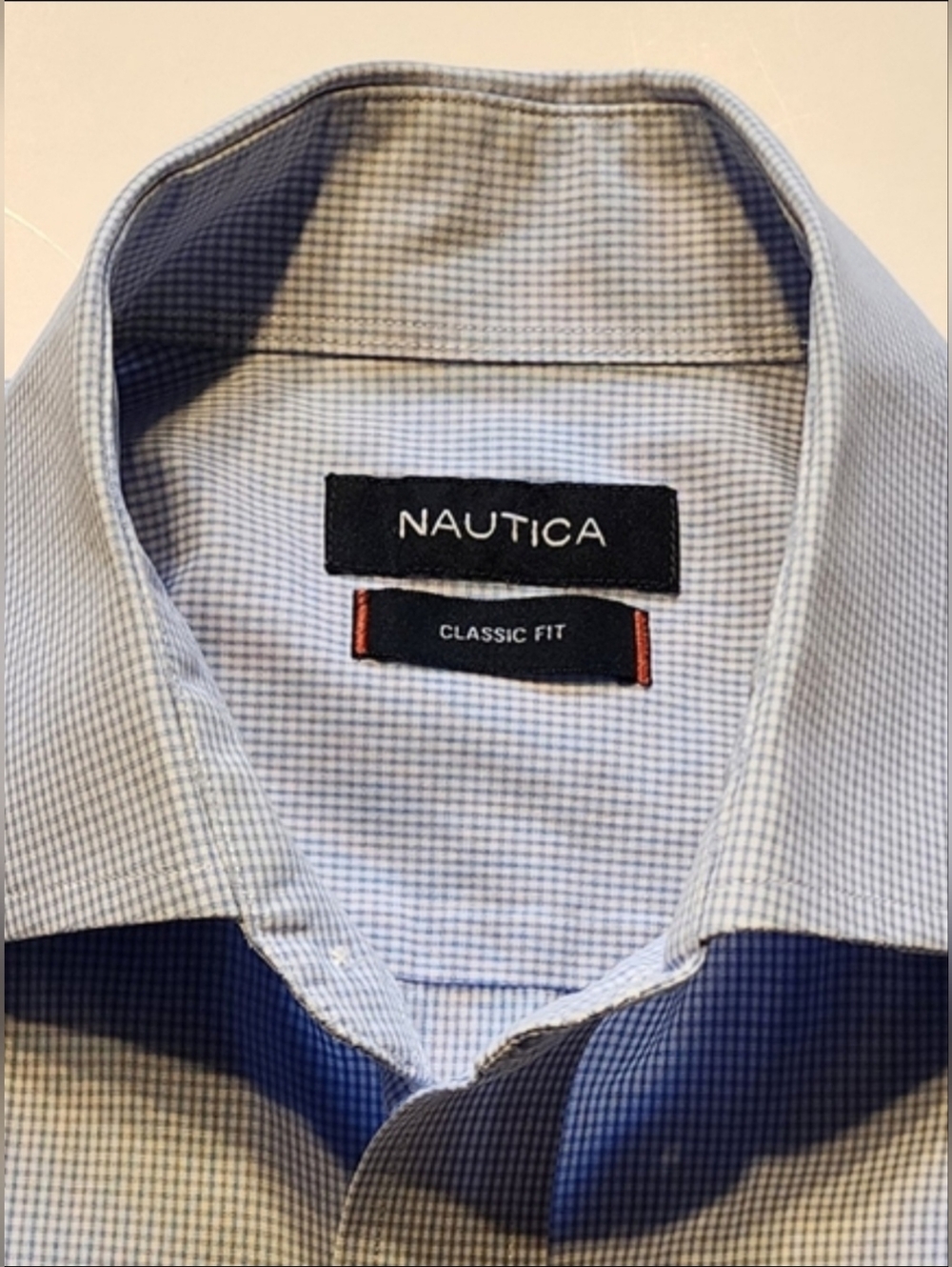 Nautica Men's Dress Shirt Long Sleeve Button Up Dress Or Casual Blue Size M